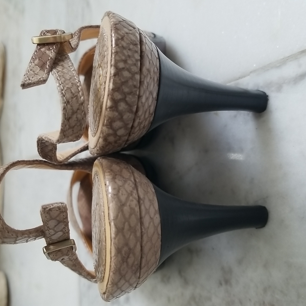 Cole Haan Nike Air Carma Snakeskin Sandals Heels Size 7 - Picture 3 of 6